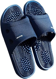 Shower Shoes House Slippers for Women Men Open Toe Acupressure Reflexology Massage Slippers Sandals Massaging Slippers for Men Indoor Outdoor Recovery Sandals Arch Support ( Color : Blue , Size : 40/4