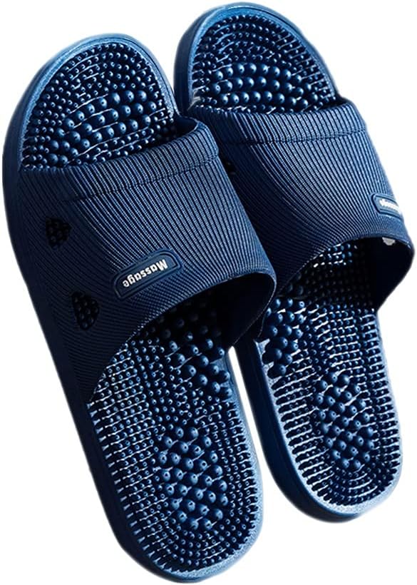 Shower Shoes House Slippers for Women Men Open Toe Acupressure Reflexology Massage Slippers Sandals Massaging Slippers for Men Indoor Outdoor Recovery Sandals Arch Support ( Color : Blue , Size : 40/4