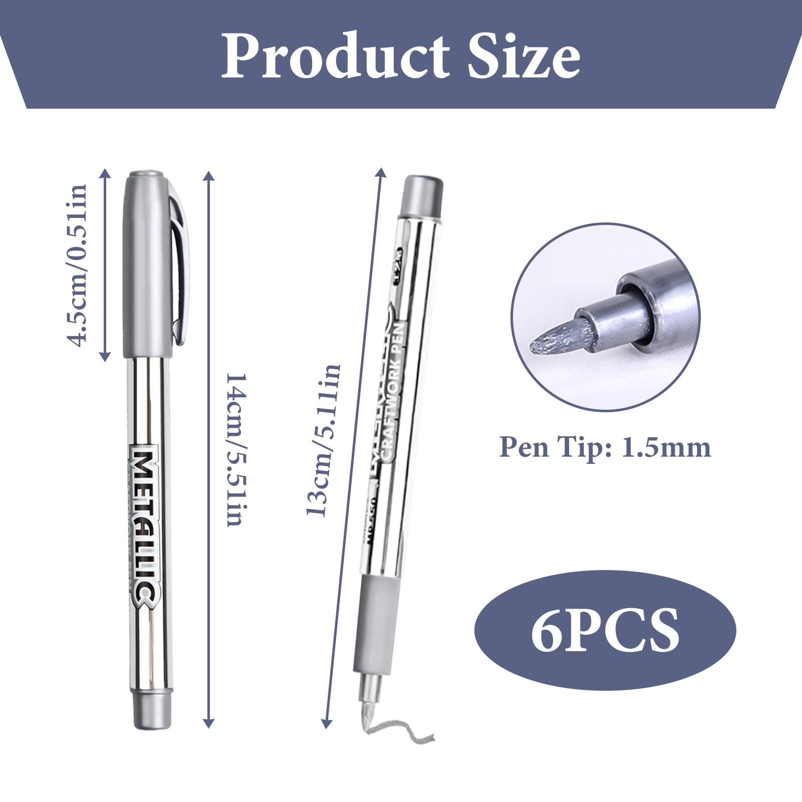 Pennarello cromato a specchio liquido Silver Art, efficace su varie superfici, metallo, vetro, legno, pietra, plastica, ecc (0.7mm