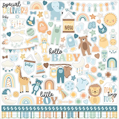 Our Baby Boy Cardstock Stickers 12X12 - Elements