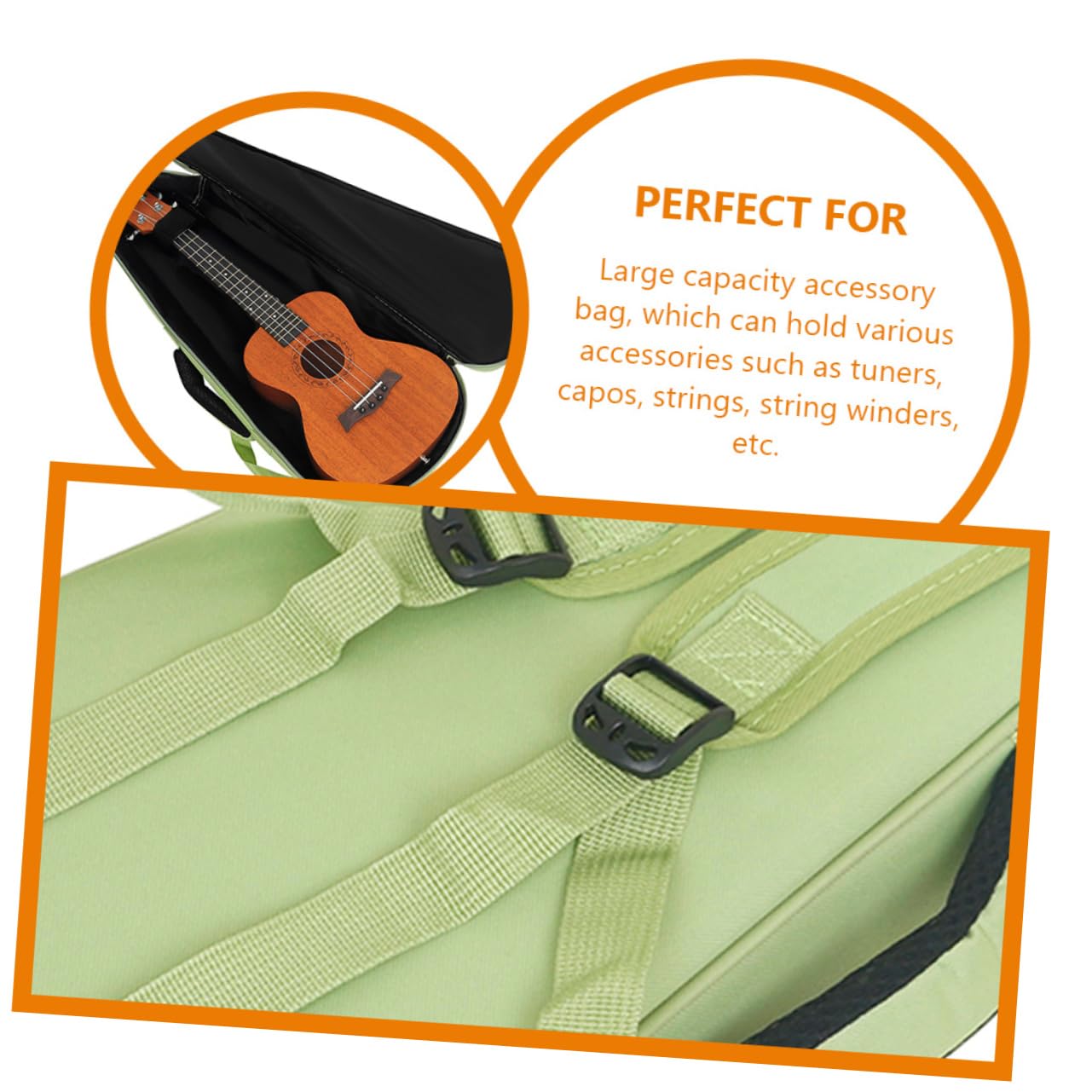 Generico Custodia Per Ukulele 23 Pollici Borsa Imbottita Oxford Trasporto Facile Per Musicisti Adatta Per Ukulele a 65 Cm Design Pratico Tracolla Comoda