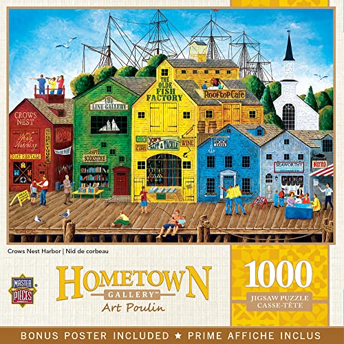 MasterPieces - Rompecabezas de 1000 Piezas, Crows Nest Harbor, Divertido para Adultos, Familia y Niños, 19.25" x 26.75"