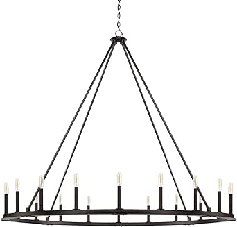 Capital 4913BI Pearson Chandelier, 20-Light 1200 Total Watts, Black Iron