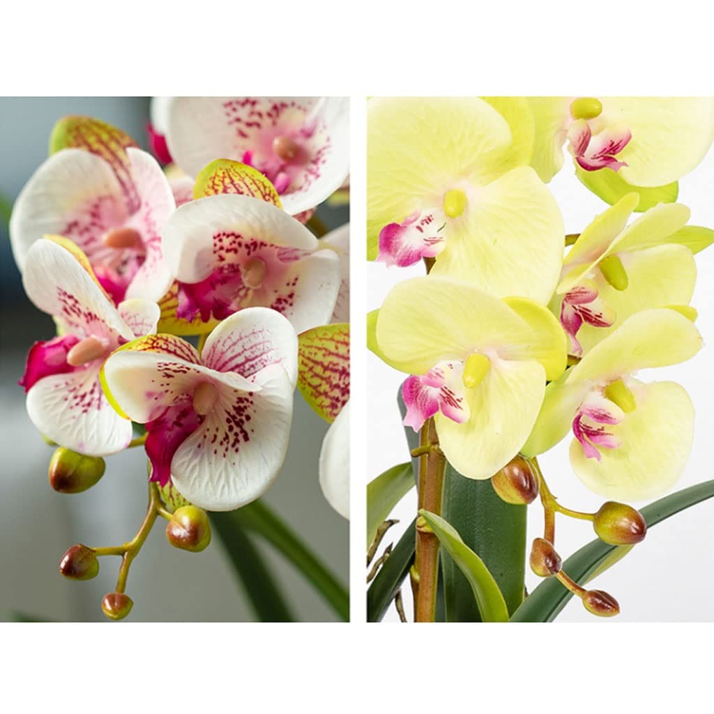 sztuczne kwiaty doniczkowe, Sztuczny Kwiat Phalaenopsis Modny Fałszywy Kwiatowy Doniczkowy Dekoracja Kwiatowa Kompozycje(A)