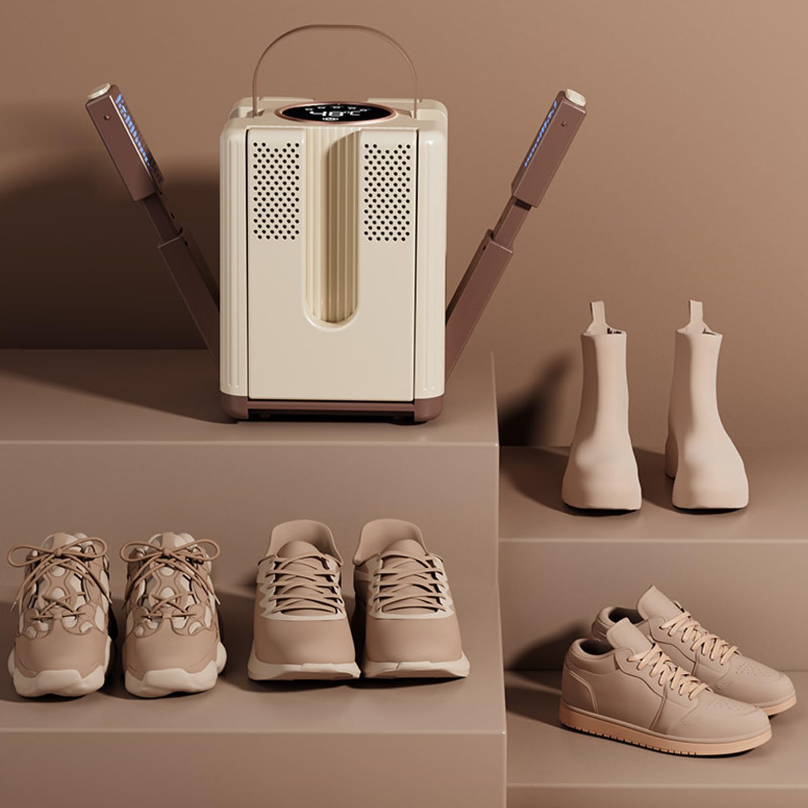 Asciugascarpe Per Sneakers Asciugatore Con 6 Porte | Elettrico Pieghevole Riscaldatore Con Timer Per Casa Viaggio Scarpe Sneaker Guanti Escursionisti Campeggiatori Lavoratori