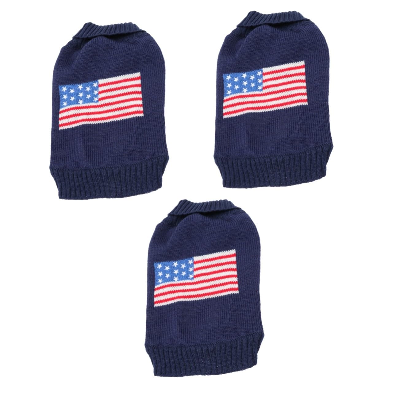 VICASKY 3 Pièces Pull pour Chien Motif Drapeau Américain Chaud et Confortable Manteau Dautomne Hiver S Vêtements pour Chiot pour Noël et Sorties Extérieur