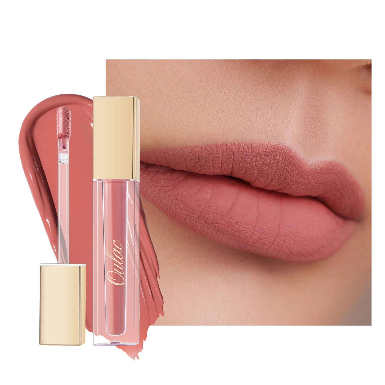 Matte Liquid Pink Lipstick for Women, Long Lasting Lipstick Waterproof Lip Stain, No Transfer, Creamy High Pigmented Formula with Rose Oil, Vegan & Cruelty-Free, Rose Pink M11