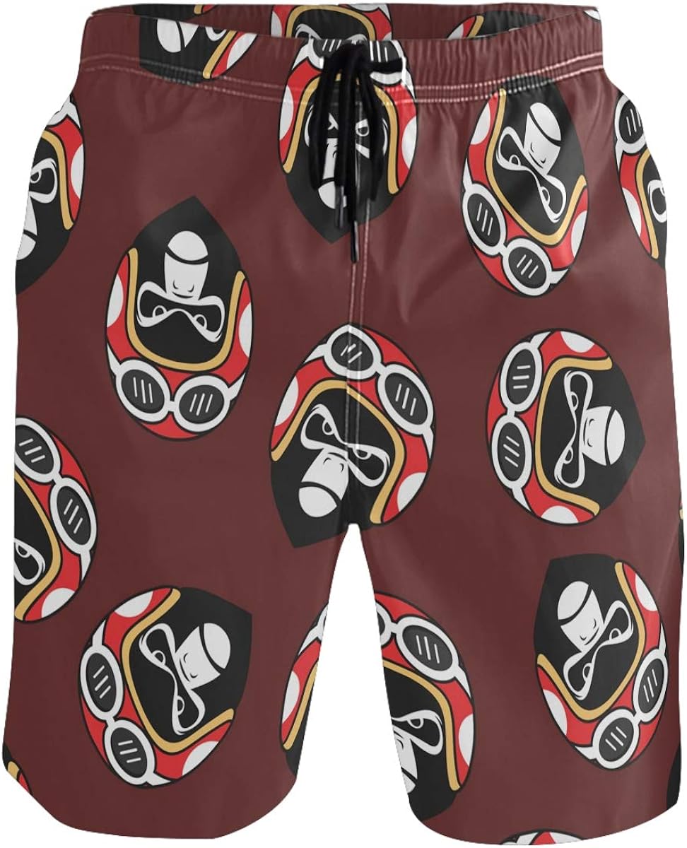 Men's Swim Trunks - Cute Animals Monkey Beach Short Men Quick Dry Swimming Trunks for Men | 