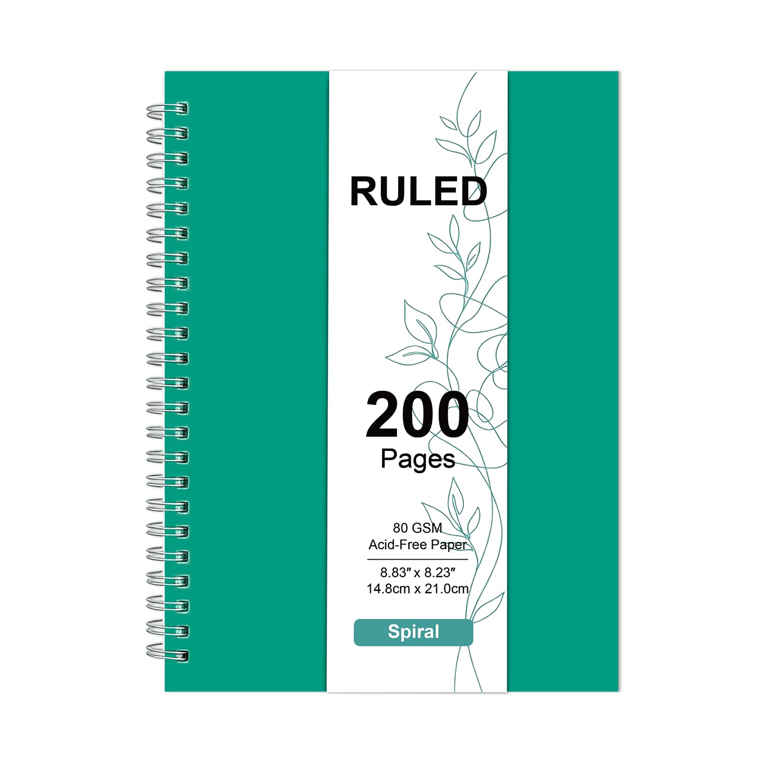 RICHER HOUSE A5 Line Notebook, 200 Pages Spiral Notebook, Wirebound