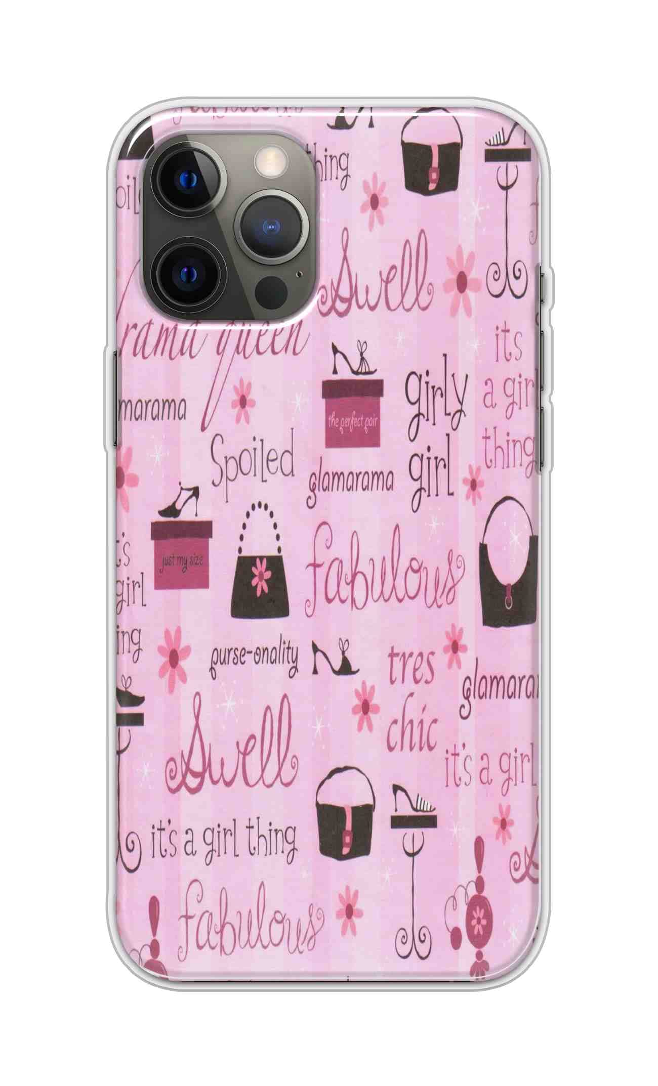 The Little Shop Designer Printed Soft Silicon Back Cover for iPhone 13 Pro (Pink Fab)