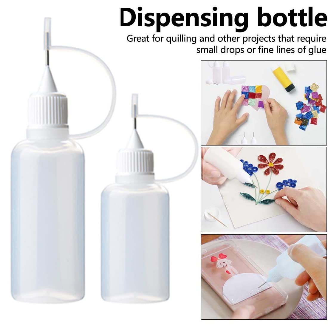Naaldflesje transparant zachte plastic knijpfles spuitnaald 30ml