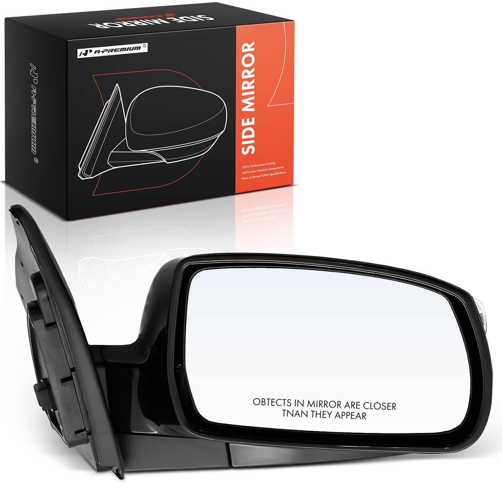A-Premium Passenger Side Power Door Mirror - Compatible with Hyundai Tucson 2010-2015 - Heated Manual Folding Black Outside Rear View Mirror w/Turn Signal - Replace# 876202S050