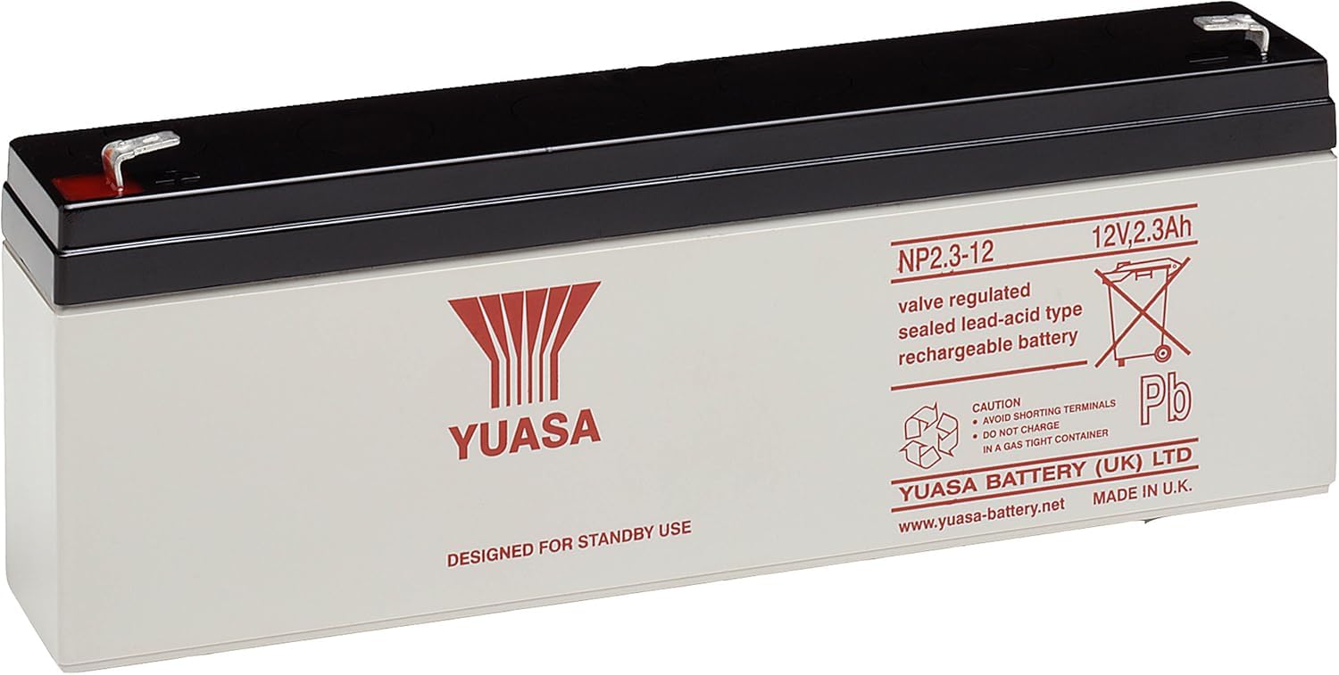 Yuasa NP2.3-12 Valve Regulated Lead Acid (VRLA) Battery 12V 2.3Ah