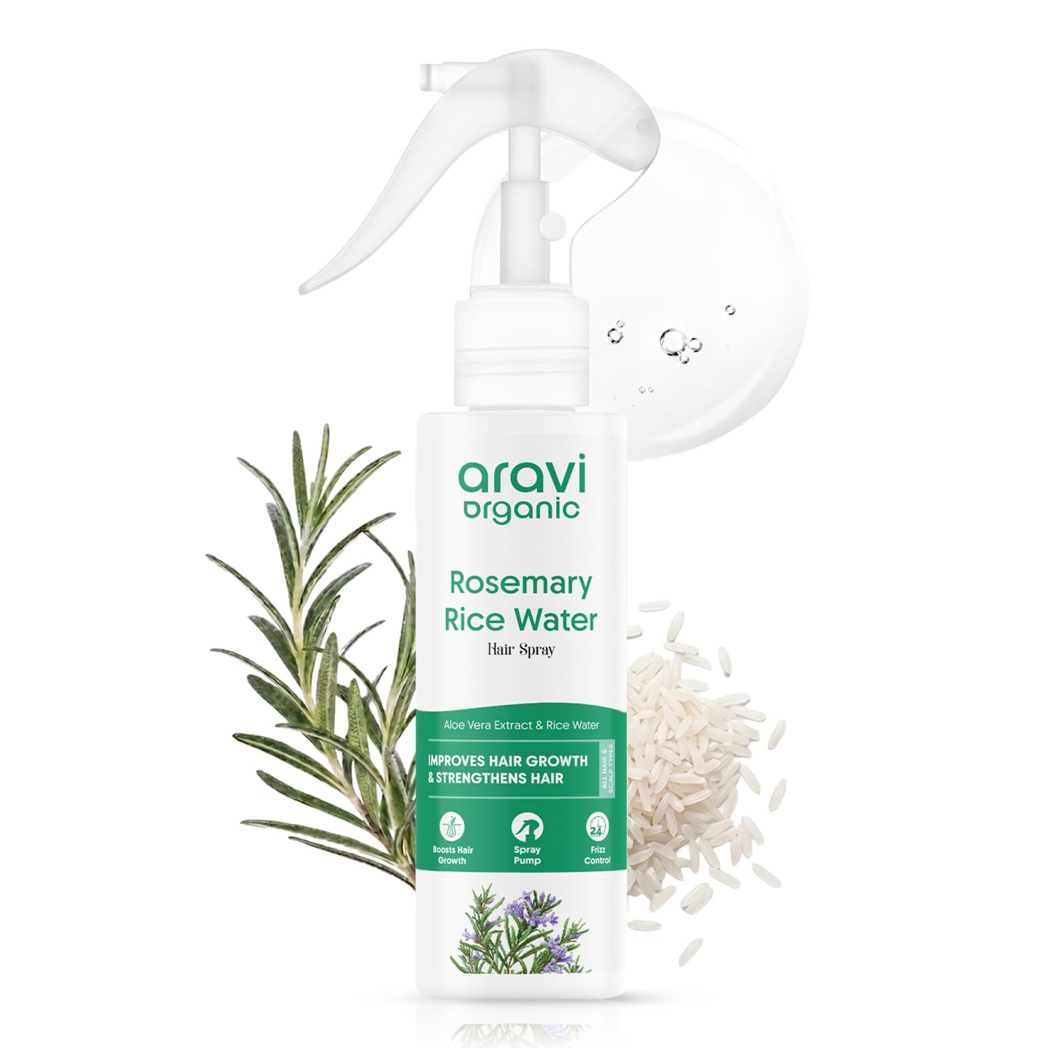 Amazon.com : Aravi Organic Rosemary & Rice Water Spray For Hair