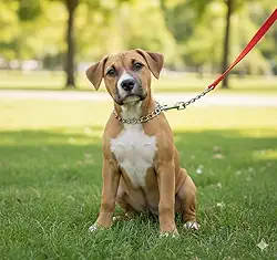 Coleira Guia para Cachorro Cães Corrente Enforcador Aço Inox Metálica Metal e Alça em Nylon Ergonômica Confortável 120 cm Resistente para Porte Pequeno Médio Grande para Passeio Caminhada 1,2m