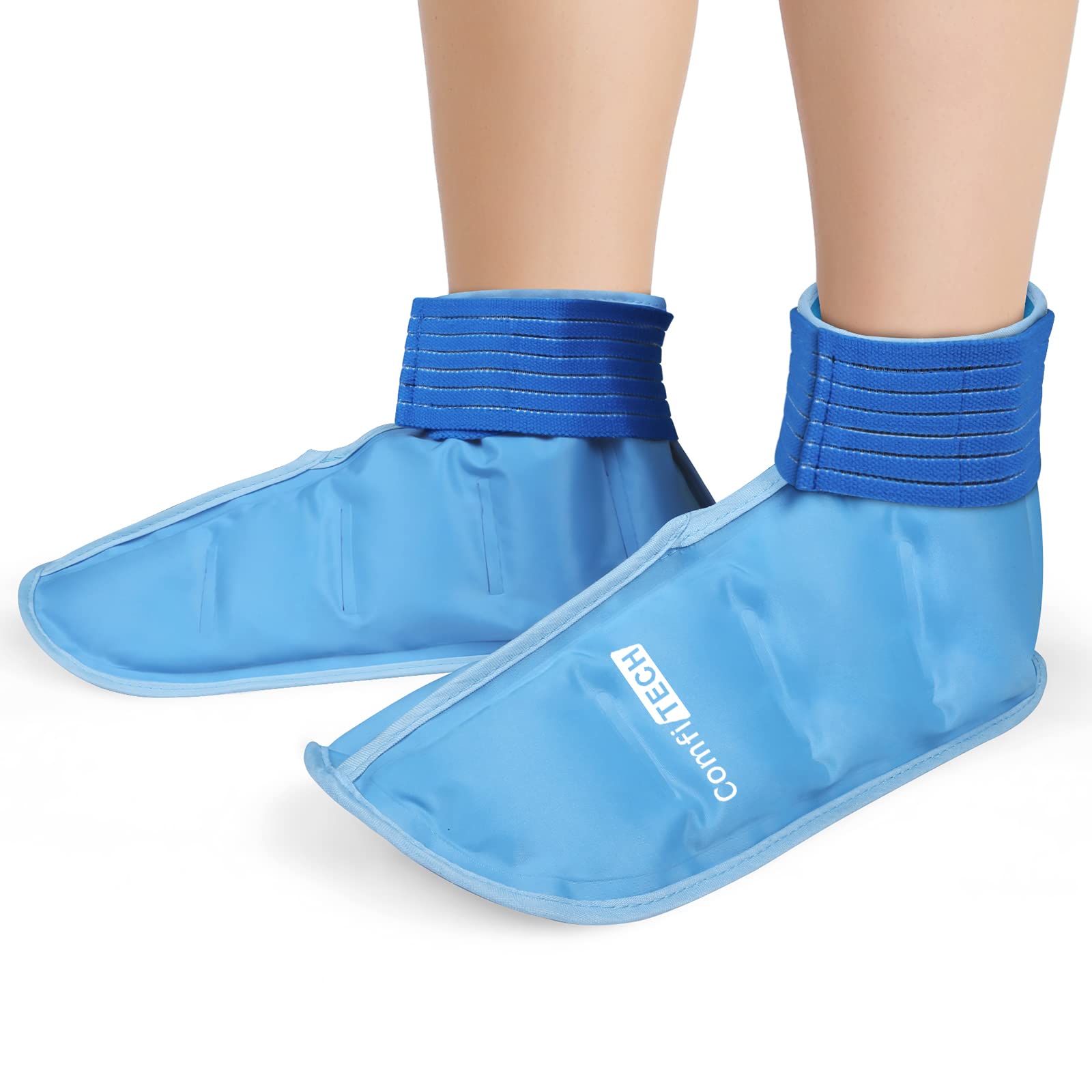 ComfitechAnkle Ice Pack Wrap Neuropathy Socks for Plantar Fasciitis Relief Cold Therapy Socks for Chemotherapy, Ankle Sprain, Swelling Foot (Large)