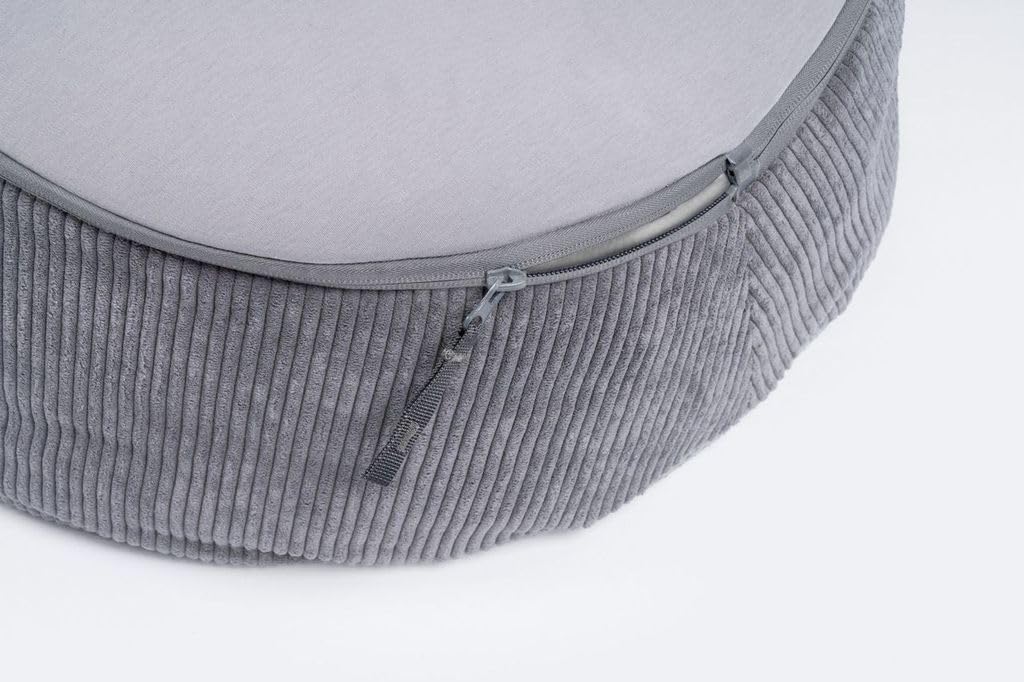 doomoo Transat Bébé Evolutif Fauteuil Enfant Seat'n Grow- Dès la Naissance et jusqu'à 25kg - Ultra Confort - Remplissage Microbilles et Tissus en Coton Doux Oeko-Tex et GOTS, Gris