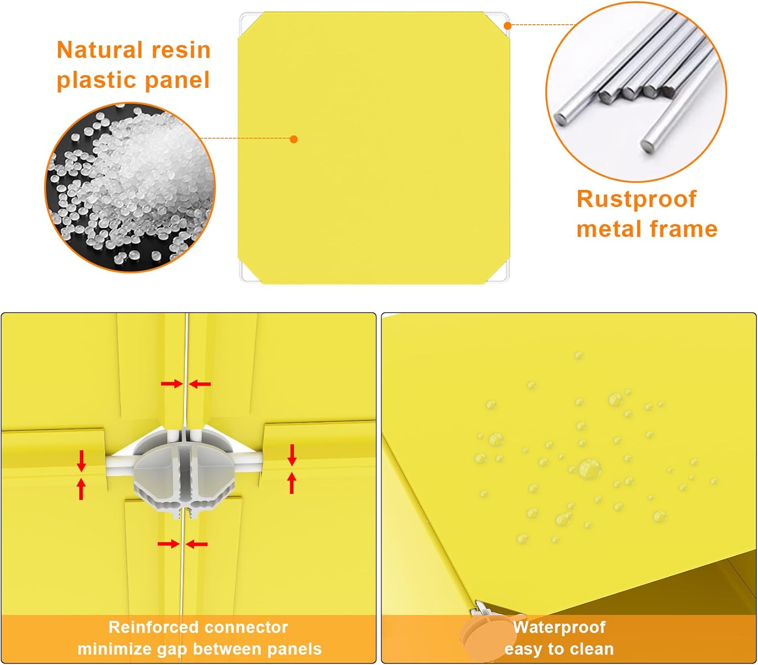 AWTATOS Cube Storage Organizer, Storage Cubes Shelves, 16 Cube Closet Organizers and Storage, DIY Stackable Bookshelf Plastic Clothes Organizer Shelving for Bedroom, Home, Yellow - Image 7
