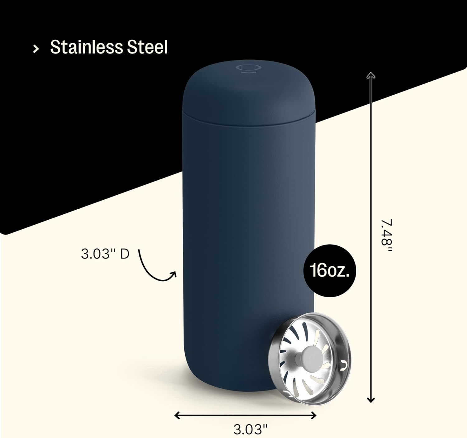 Fellow Carter Move Mug 16 oz – Travel Coffee Mug, Vacuum Insulated Stainless Steel Tumbler, Ceramic Lined, Leak Proof, Fits Cupholders, Keeps Drinks Hot or Cold, Stone Blue - Image 5