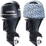 Grey Fish Scales Outboard Motor Cover for Yamaha V6 4.2 F225-300HP [2009-2021] (Side Vents) | Made in USA to Stay on While You Run! | 102C