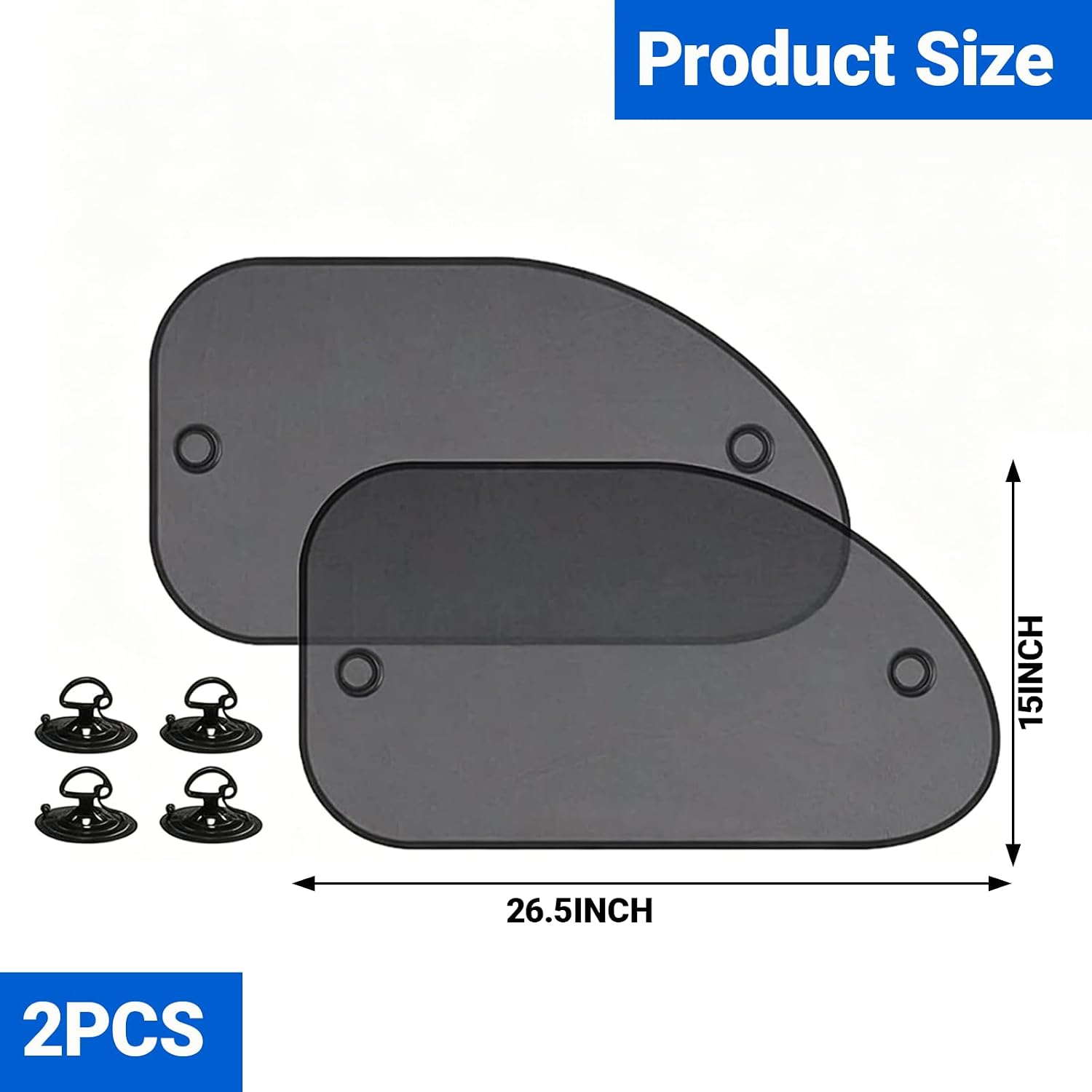 2 Pack Car Sun Shade, Universal UV Protection Sunshade for Side Windows for Side Window Sun Glare and UV Protection for Kids/Adults/Pets, Cars Suction Cup Sunshade, 25" x 14" Fits 98% Cars
