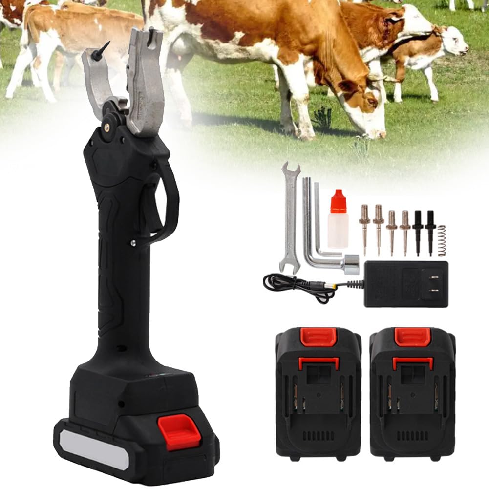 Alicates para Etiquetas De Orejas para Mascotas, Aplicador Eléctrico De Etiquetas De Orejas, Herramientas para Marcar Ganado, Herramientas Veterinarias,Negro