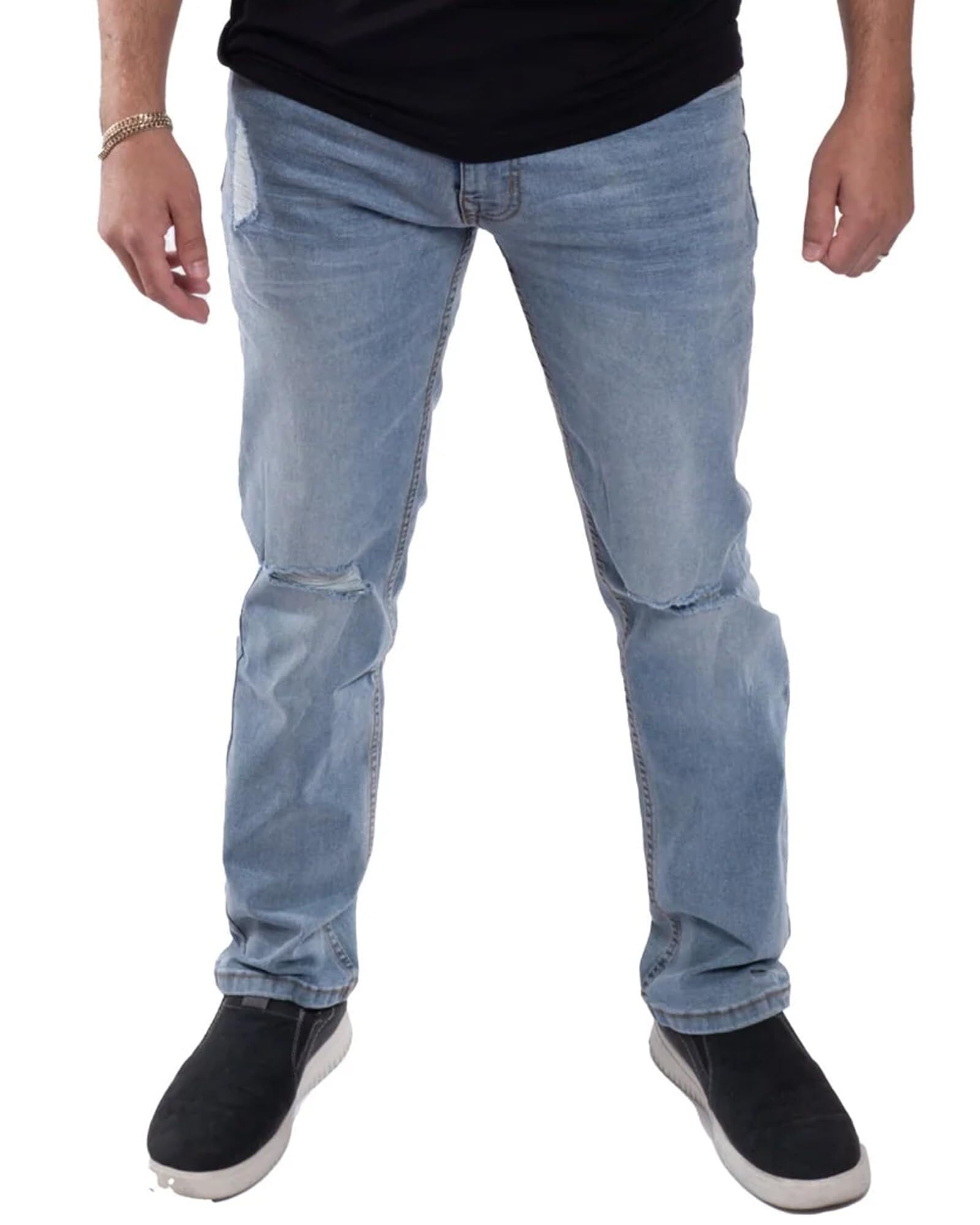 The Perfect Jean TPJ Mens Athletic Fit Jeans OG Stretch (Ice - Light Tint (Ripped), 29x30)