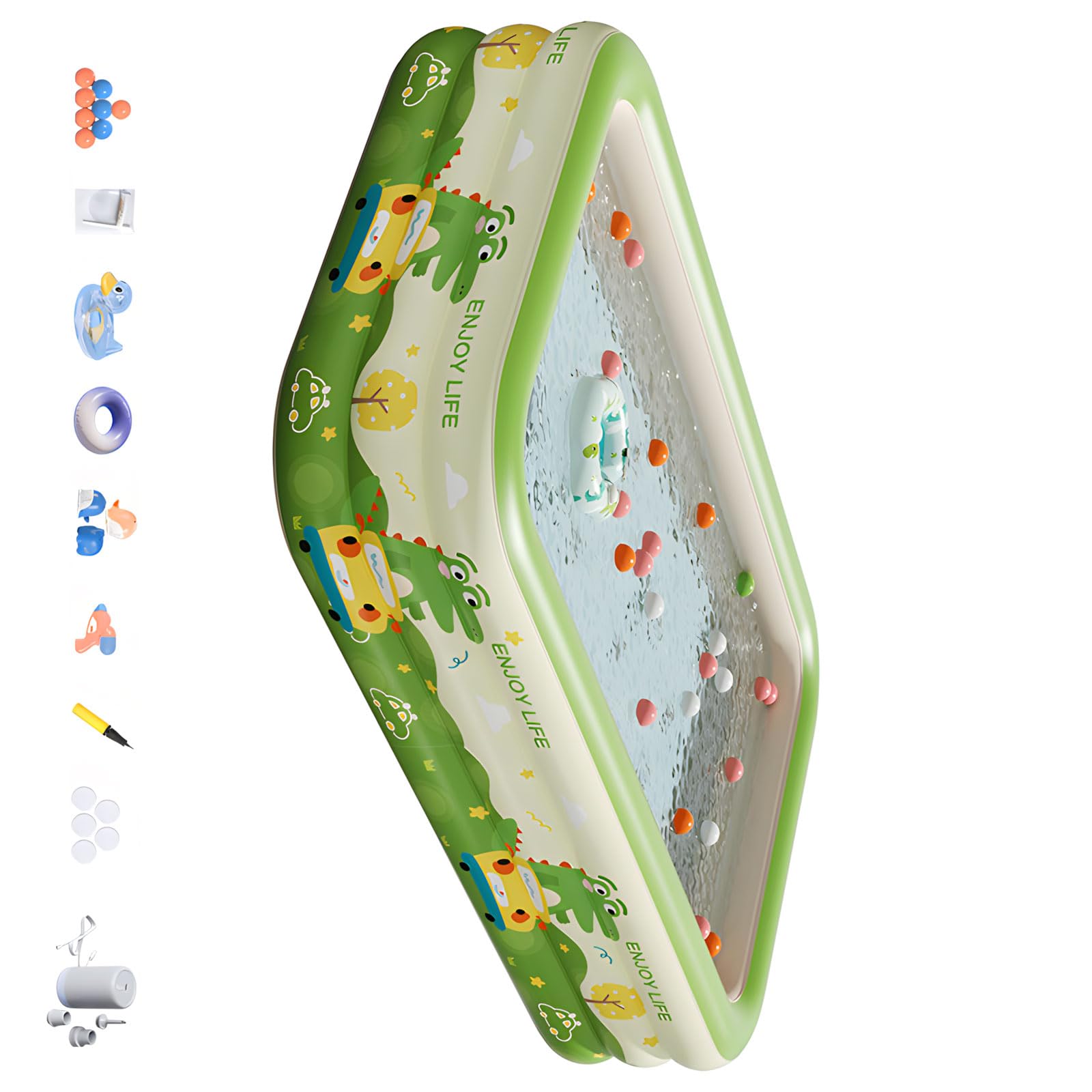Spacious Family Inflatable Pool 180X130X56cm Sturdy PVC for Backyard Water Activities with Children Adult and Kids Pool