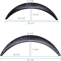 Vista 4 de Negro 4pcs 31.496 in 35.039 in Universal Exterior Fender Flares Flexible Car Body Kit Arcos de Rueda