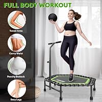 Trambulină ONETWOFIT de 114 cm cu corzi elastice, pentru adulți, ideală pentru antrenamente fitness. 6