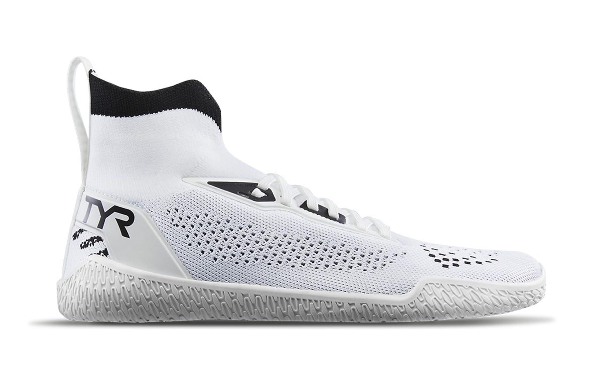 TYR Unisex High Top Trainer Sneaker, Wht/Blk, 9 US Women