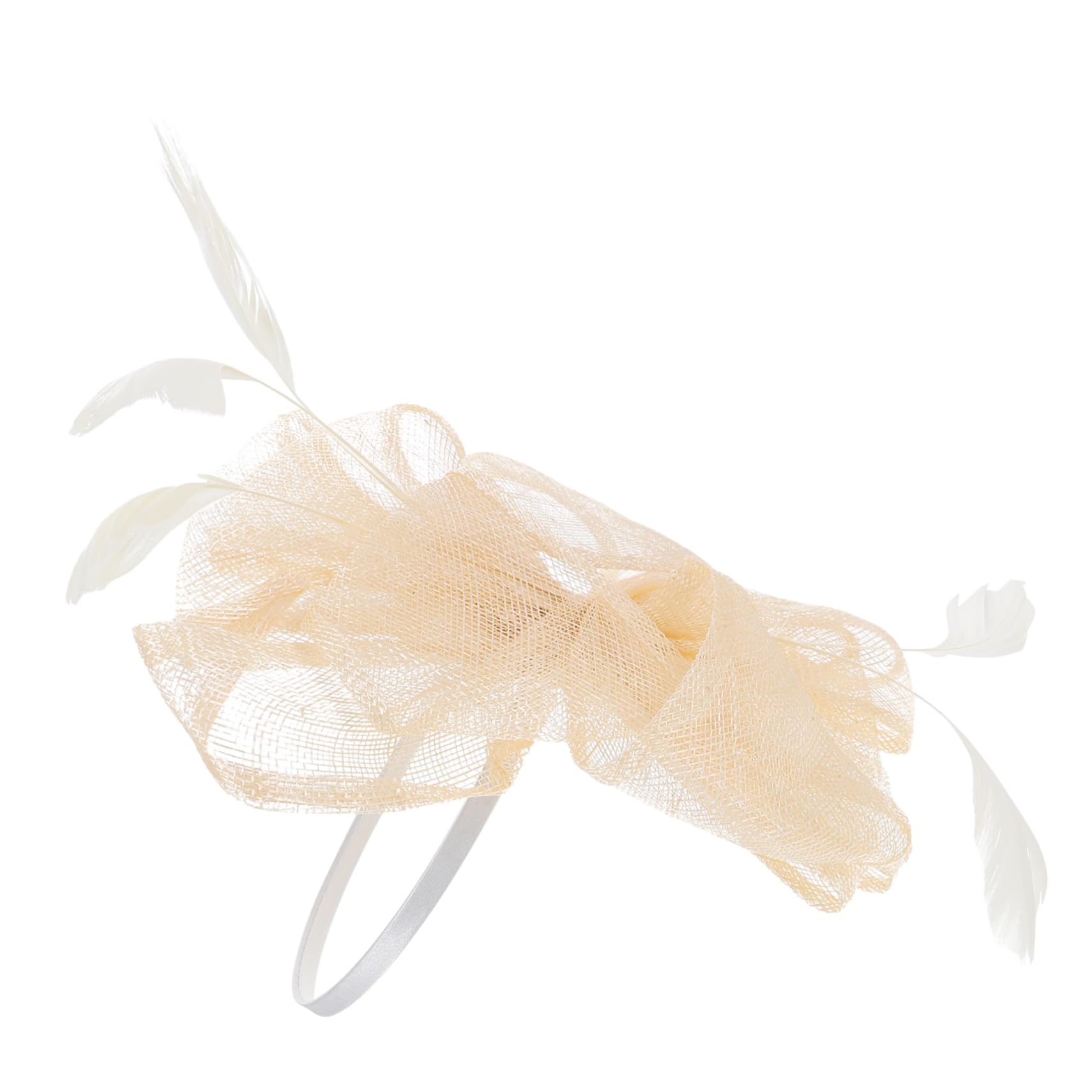 Didiseaon 2pezzi Fascinator Elegante Garza Per Donne Accessorio Moda Cerimonia e Party Cerchietto Beige Per Sposa e Occasioni Speciali Comodo e Leggero