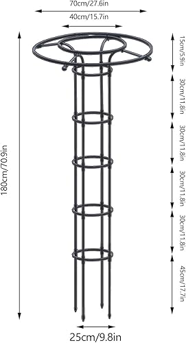 Miniatura 2 de Enrejado de obelisco de jardín para plantas trepadoras, 70.9 pulgadas, decorativo, vertical, de metal, enrejado, marco de torre, jaula de soporte de