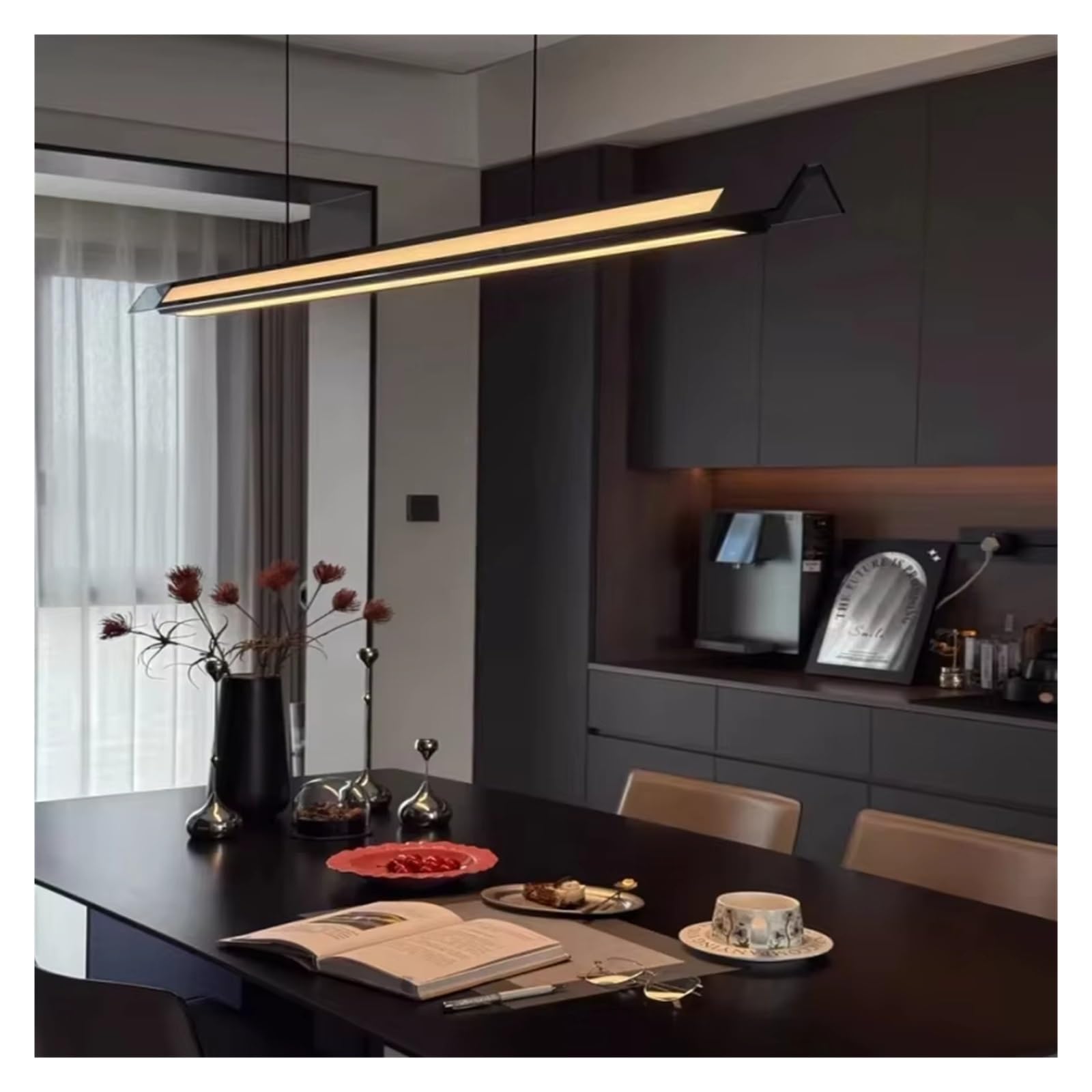 LXMQEF Lampadario a LED per Ristorante in Vetro Creativo Lampada da scrivania Moderna e Minimalista per Protezione degli Occhi, Tavolo da Pranzo Lungo, Isola