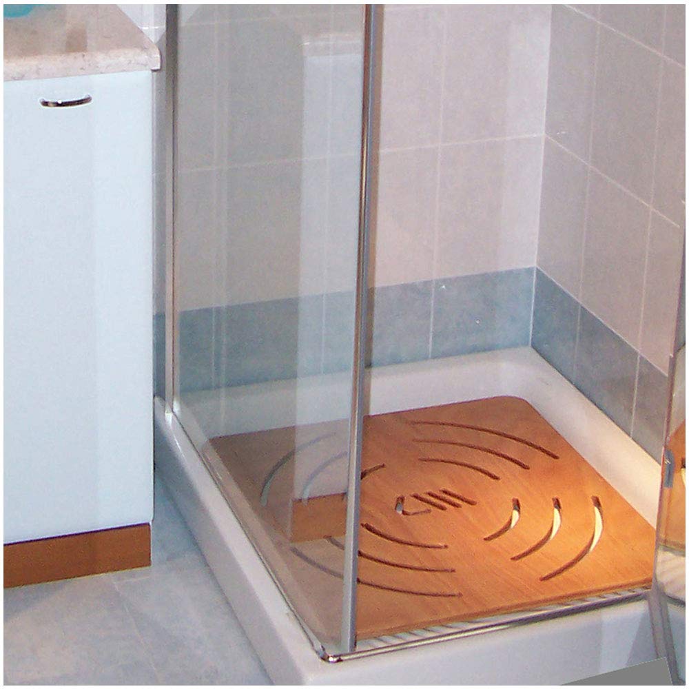 Inbagno Pedana Doccia Legno Okumè 60x60 Design Moderno Ideale per Piatto Doccia 80x80