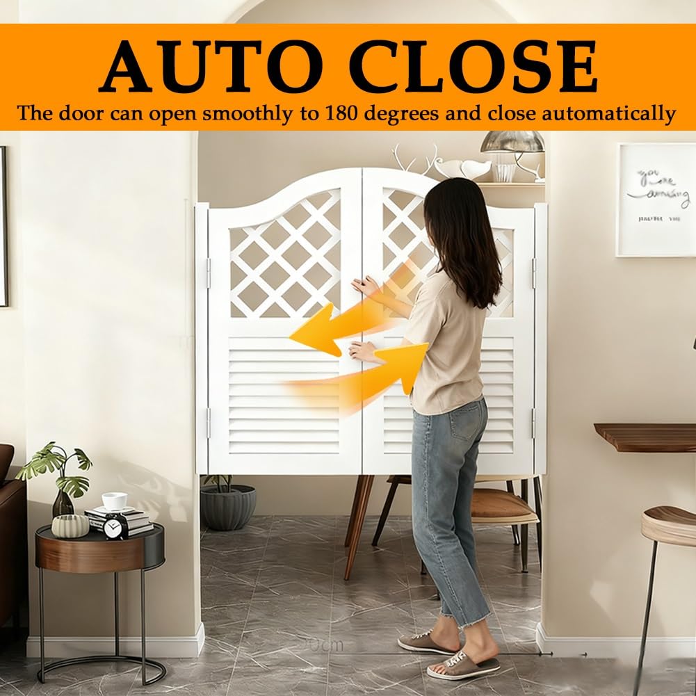 Porte Basculanti Per Bar, W 70-150cm, Porte Oscillanti Di Chiusura Automatica, Doppia Porta In Legno Di Pino, Porte A Mezza Vita Per Ingresso Cucina Bar Pub