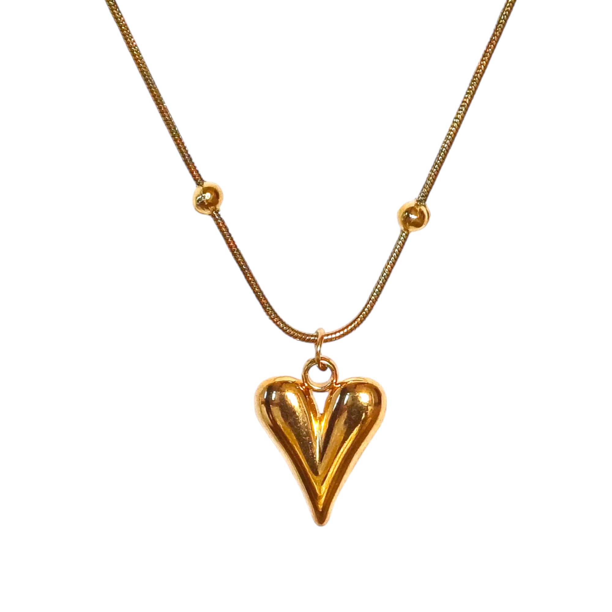 JEWILLEY Little Heart Anti-Tarnish Gold-Plated Chain Heart Pendant | Stainless Steel Waterproof Heart Necklace | Gifts for Women and Girls (B0D17QSB22) Amazon Price History, Amazon Price Tracker