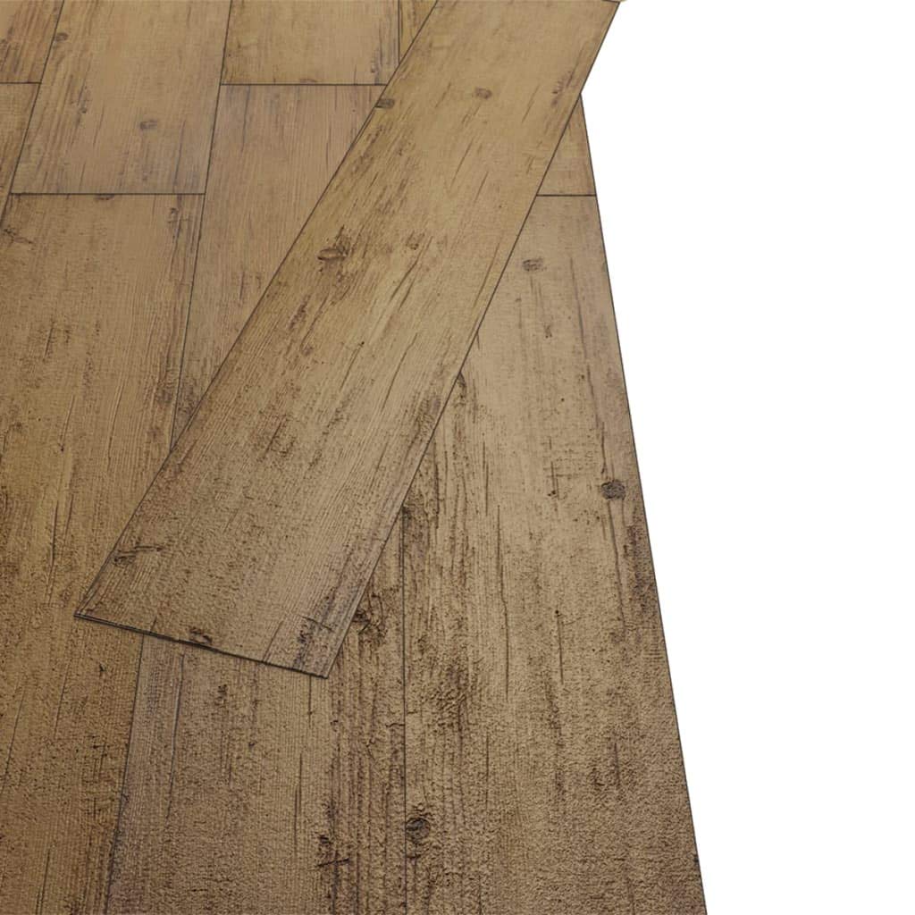vidaXL Panele podłogowe z PVC 5,26 m², 2 mm, orzechowy brąz, bez kleju