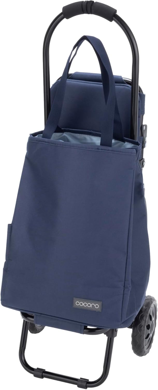 cocoro コ・コロ ショッピングカート ブレイク トートチェアカート ネイビー 22L 椅子付き 荷物フック 折り畳み式 ペットボトル収納 保冷 保温 エコバッグ 買い物 おしゃれ 可愛い シンプル 便利 コンパクト 軽量 キャンプ 運動会 花見 475249