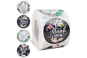 500 Pcs 2 Inch Thank You Stickers Roll, Thank You Stickers for...