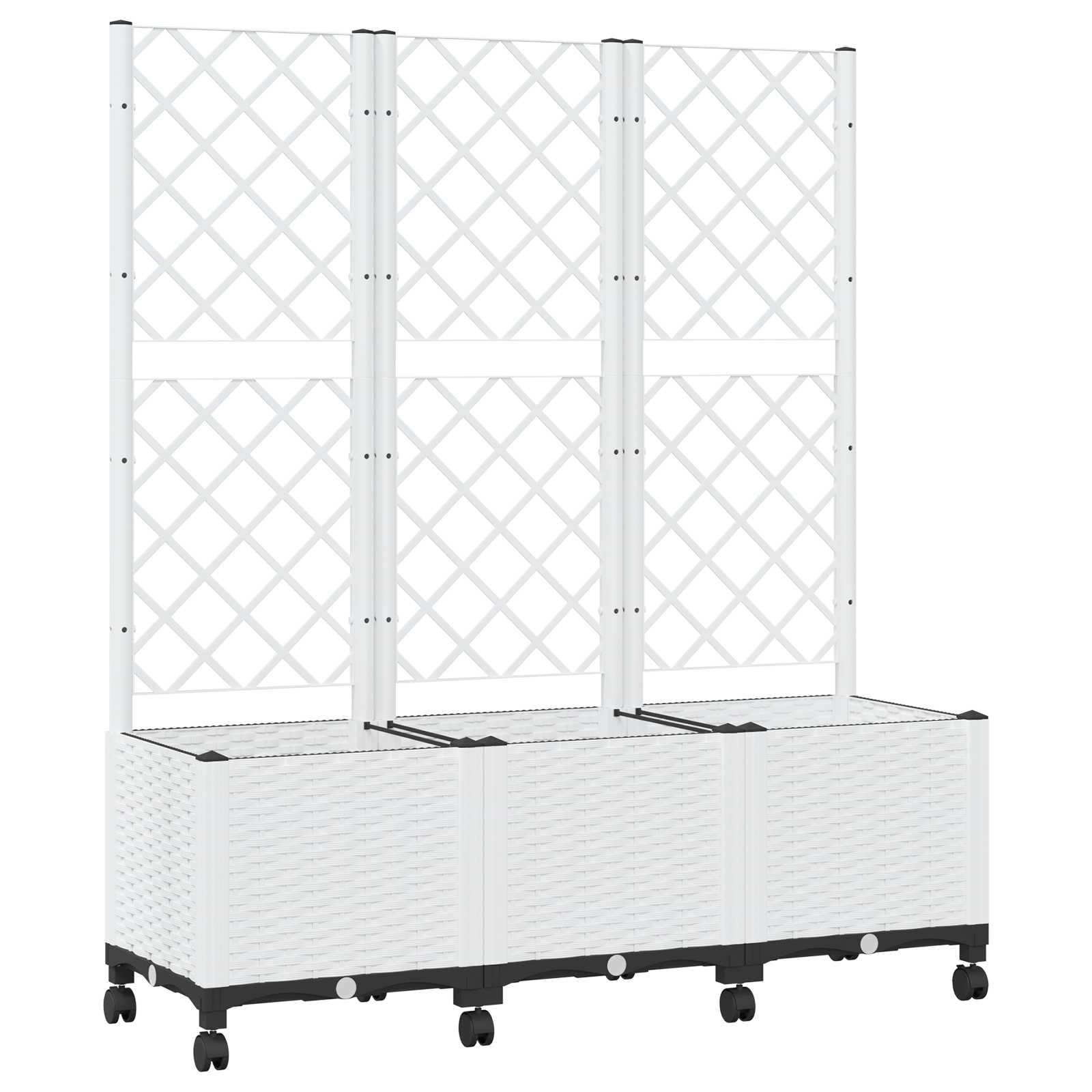 Genérico Jardinera con Enrejado y Ruedas 120 x 40 x 146 cm PP,Casa y jardín,Maceteros y jardineras,11.74 kg-3423060