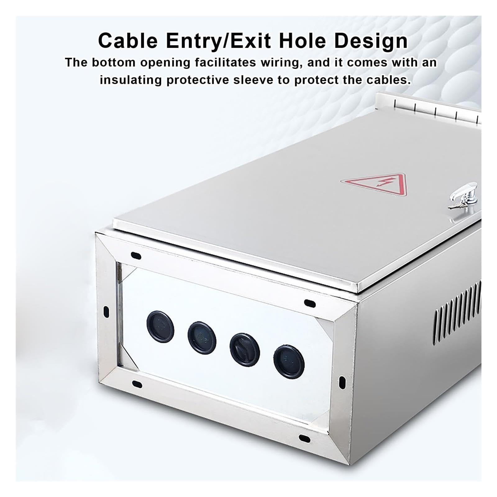 Scatola di distribuzione elettrica in acciaio inox, impermeabile, serratura