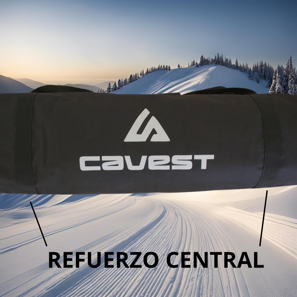 cavest Bolsa de esquis y Bastones Reforzada Impermeable 190cm y 170cm - Funda Esqui - Funda esquis