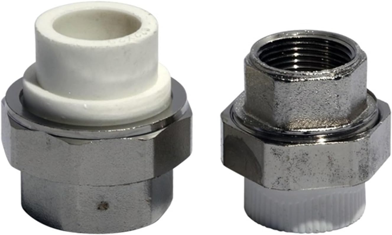 Water PPR Pipe Fitting 20/25/32/40/50mm Water Supply Pipe Joint 1/2inch 3/4inch 1inch Union Connector Pipe Accessory Fitting Joint(Gold 4pcs,Iron screw connect)