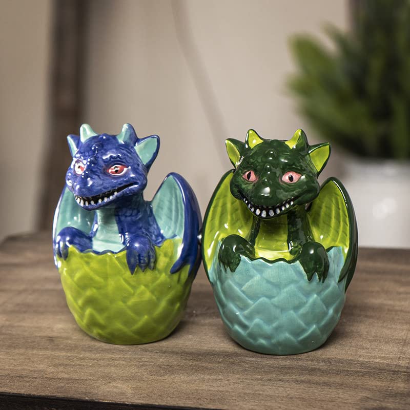 Pacific Trading Dragon - Salero y pimentero (3.5 pulgadas), multicolor