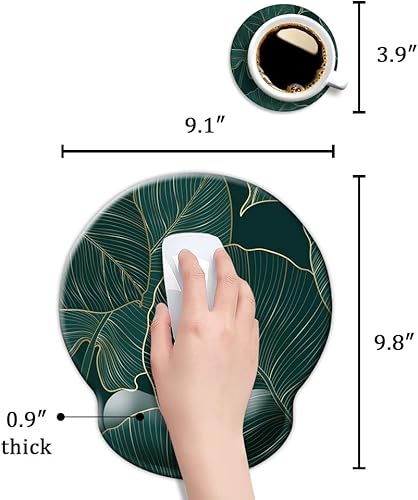 Miniatura 5 de DOOKE - Alfombrilla ergonómica para mouse con soporte para muñecas, almohadilla para muñecas con base de goma antideslizante con portavasos para