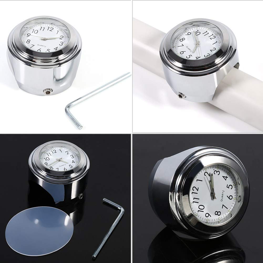 Glowing Waterproof Handlebar Mount Watch, Delicate Handlebar Mount Clock, Chopper for 7/8" 1" Handlebar Cruiser Motorcycle