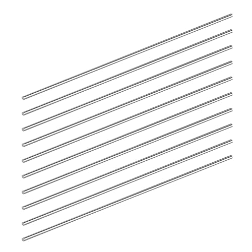 10 varillas redondas sólidas de acero inoxidable de 0.079 in x 11.811 in para modelo, barra de torno y manualidades