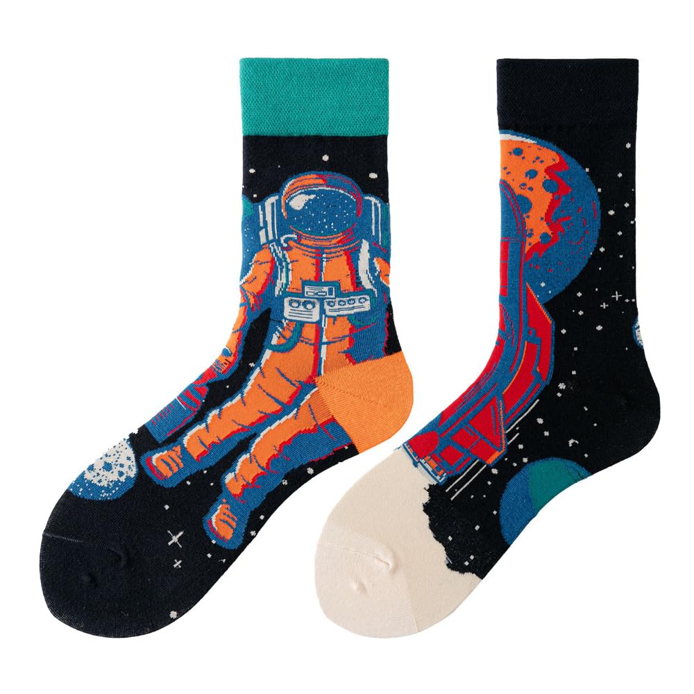 Calcetines Divertidos Unisex para Mujer y Hombre con Diseños Asimétricos en Par - Temas Animales, Comida, Fruta, Deporte y Arte en Algodón - Ideal para Regalos — view 160