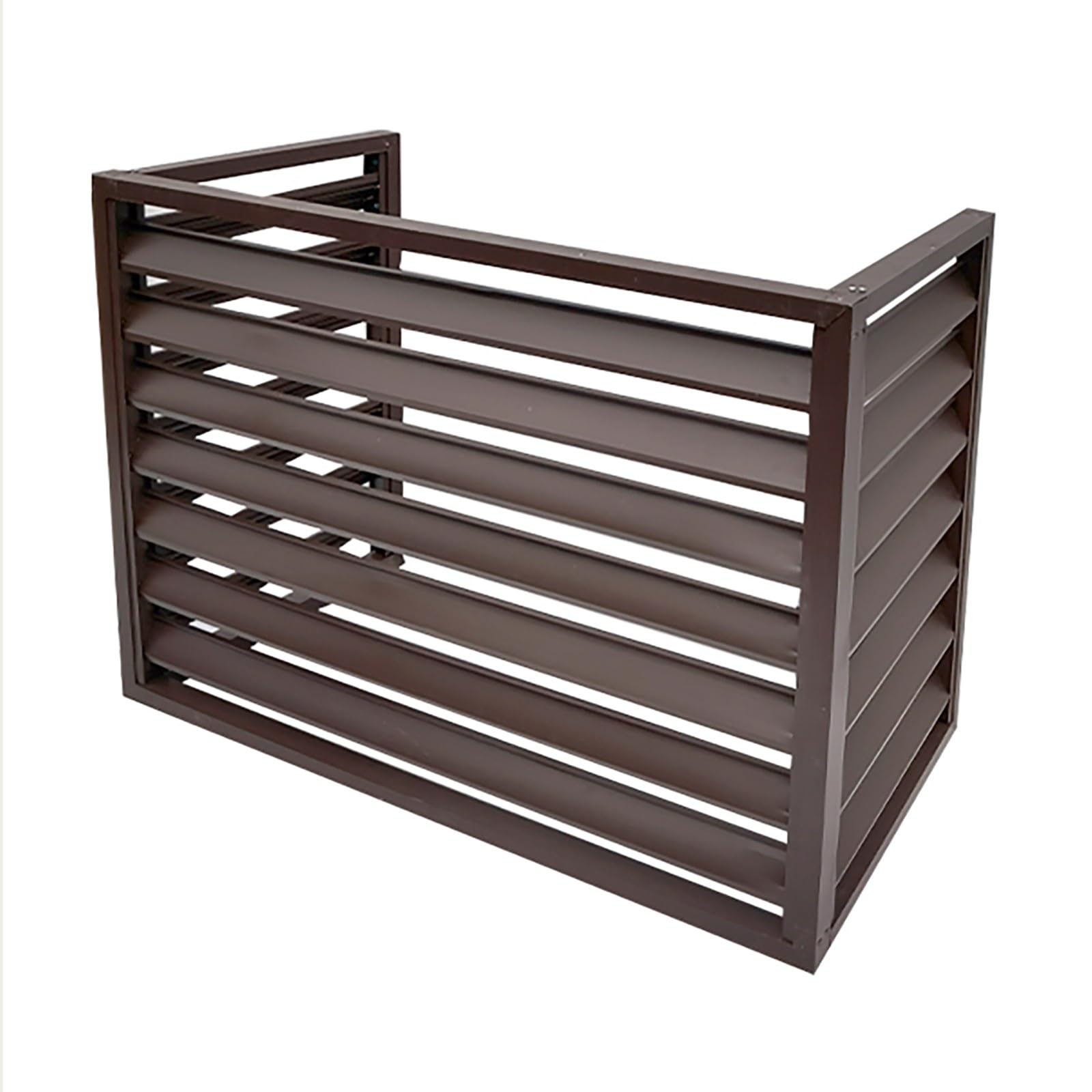 Air Conditioner Cover For Outside Units, All Weather Freestanding Privacy Screen Fence Panels, Aluminum Trash Can Enclosure Protective Cover, Condenser Protective Cover AC Unit Cover ( Color : Brown1